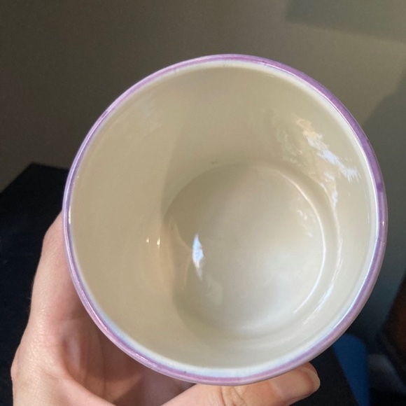 Vintage Ceramic Clay Cottagecore Farmhouse Lavender Painted Container Pot - Picture 3 of 7